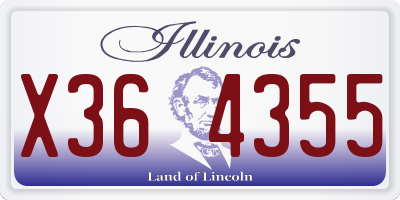 IL license plate X364355