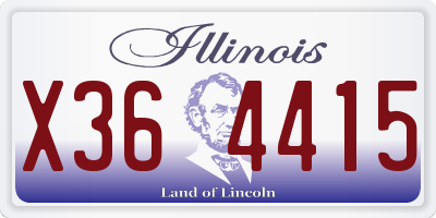 IL license plate X364415