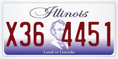 IL license plate X364451