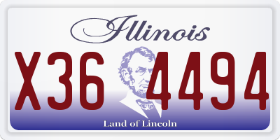 IL license plate X364494