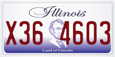 IL license plate X364603