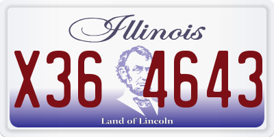 IL license plate X364643