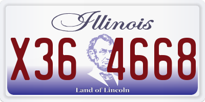IL license plate X364668