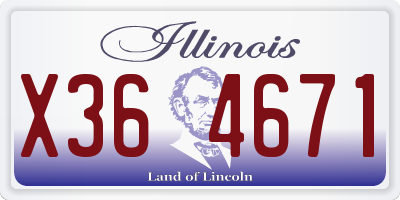 IL license plate X364671