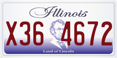IL license plate X364672