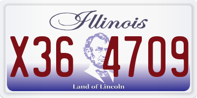 IL license plate X364709