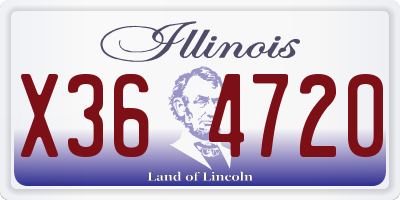 IL license plate X364720