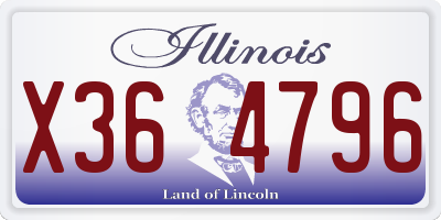 IL license plate X364796