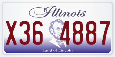 IL license plate X364887