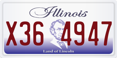 IL license plate X364947