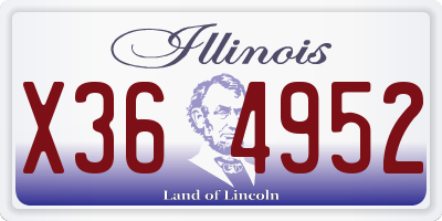 IL license plate X364952