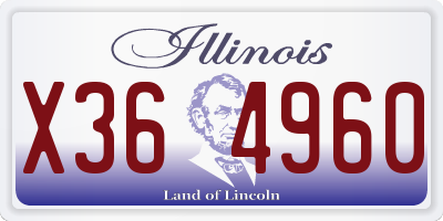 IL license plate X364960