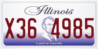 IL license plate X364985