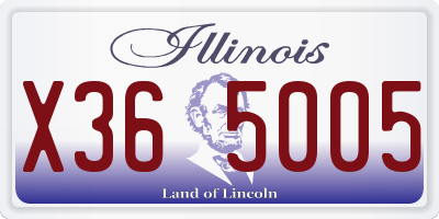 IL license plate X365005