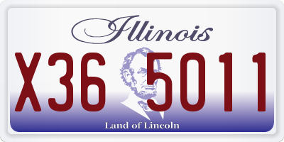 IL license plate X365011
