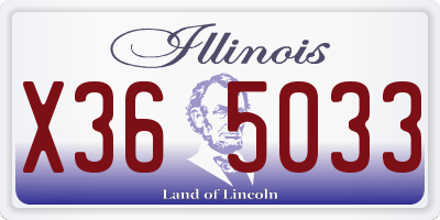 IL license plate X365033