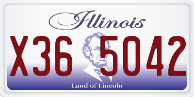 IL license plate X365042