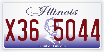 IL license plate X365044