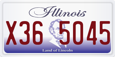 IL license plate X365045