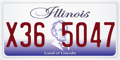 IL license plate X365047