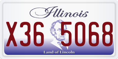 IL license plate X365068