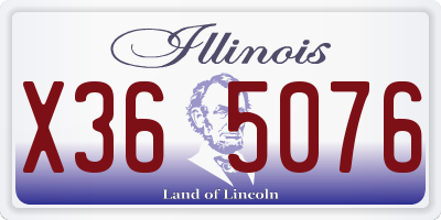 IL license plate X365076
