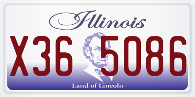 IL license plate X365086