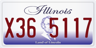 IL license plate X365117