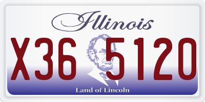 IL license plate X365120