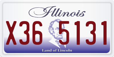 IL license plate X365131