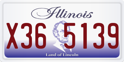 IL license plate X365139