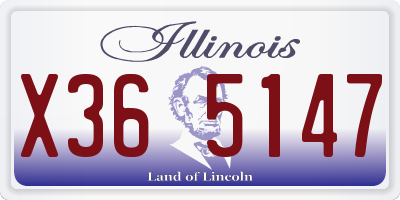 IL license plate X365147