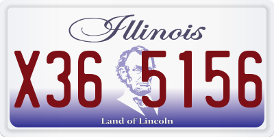 IL license plate X365156