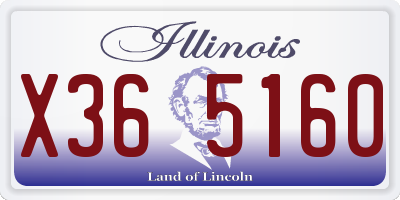 IL license plate X365160