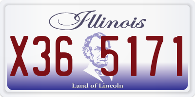 IL license plate X365171