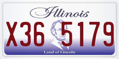 IL license plate X365179