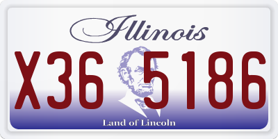 IL license plate X365186
