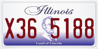 IL license plate X365188