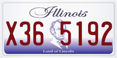 IL license plate X365192