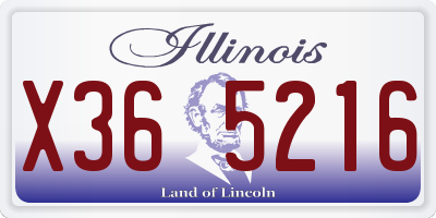 IL license plate X365216