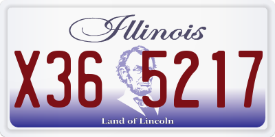 IL license plate X365217