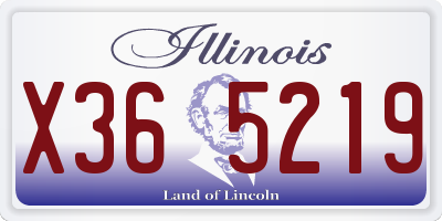 IL license plate X365219