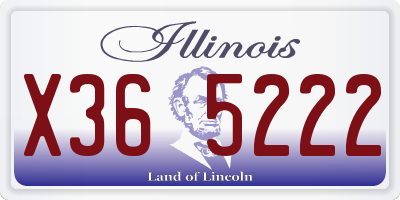 IL license plate X365222