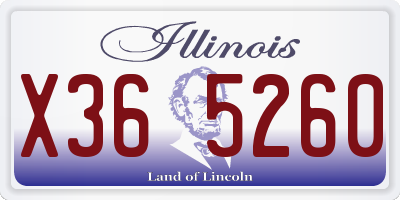 IL license plate X365260