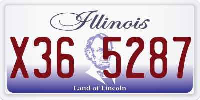 IL license plate X365287