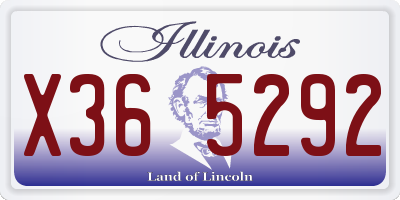 IL license plate X365292