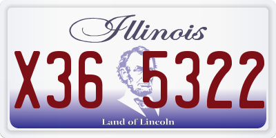 IL license plate X365322