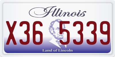 IL license plate X365339