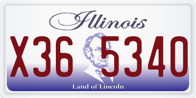 IL license plate X365340