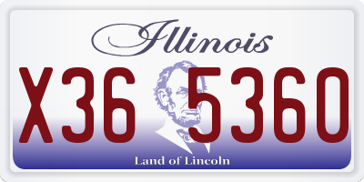 IL license plate X365360